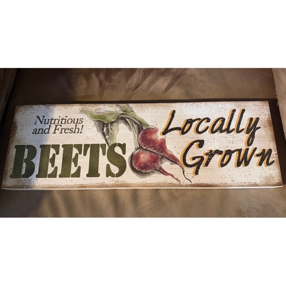 Young's Inc Beets Locally Grown Rustic Wood Wall Sign Farmhouse Kitchen Decor